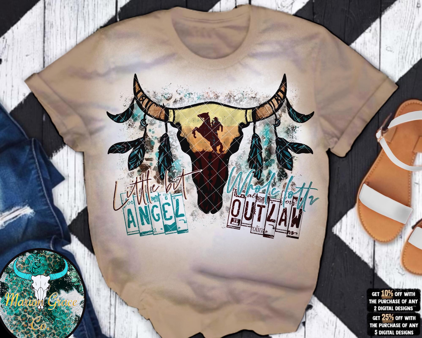 little bit of angel whole lotta outlaw Wallen shirt